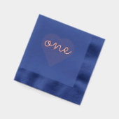 ハート1歳 箔ナプキン (左)