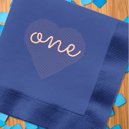 ハート1歳 箔ナプキン