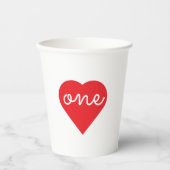 ハート1歳 紙コップ (正面)