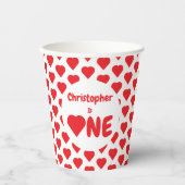 ハート1歳 紙コップ (正面)