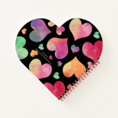 ハート10代のガールジャーナルモノグラムテンプレート ノートブック (裏面)