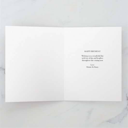 ハート11フォトコラージュ名エレガント誕生日 カード (内部)