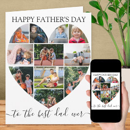 ハート11フォトコラージュ最高のパパ永遠の父の日 カード