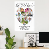 ハート11写真コラージュ生活よく生きた葬儀 ポスター (ホームオフィス)