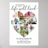 ハート11写真コラージュ生活よく生きた葬儀 ポスター (正面)