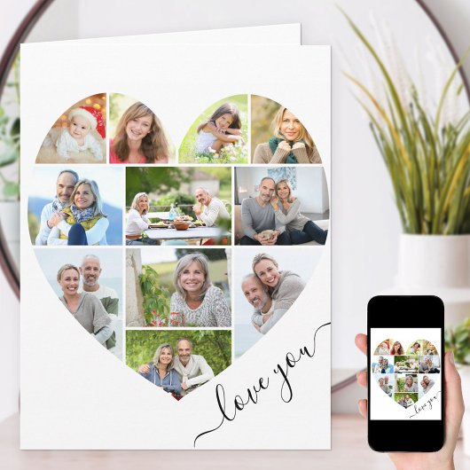 ハート11写真CollageLove Youスクリプト記念日 カード