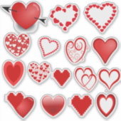 ハート16カスタムカットハートステッカーあなたの愛を示す シール (正面)