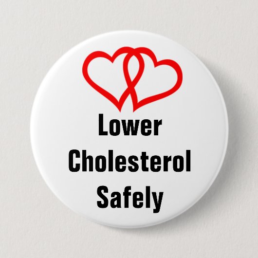 ハート2ハート、LowerCholesterolSafely 缶バッジ (正面)