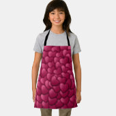 ハート3Dテクスチャ赤パターン–32322 エプロン (インサイチュ)