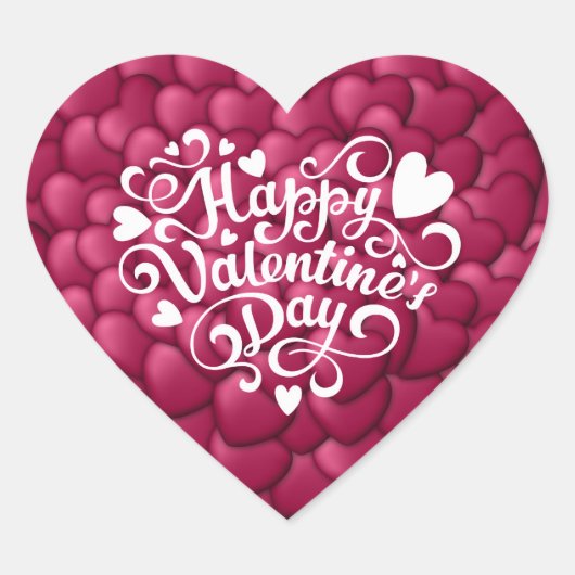 ハート3Dテクスチャ赤パターン–32322 ハートシール (正面)