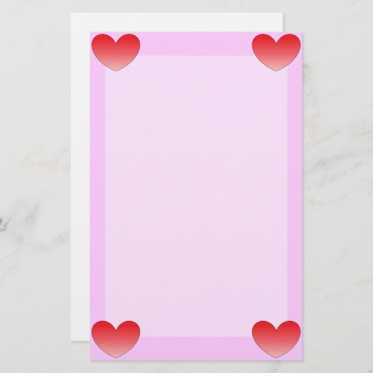 ハート4 便箋 (正面/裏面)