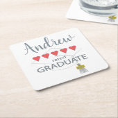 ハート5名 スクエアペーパーコースター (アングル)