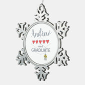 ハート5名 スノーフレークピューターオーナメント (右)