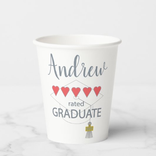 ハート5名 紙コップ (正面)