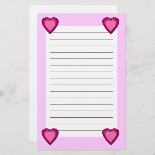 ハート5 便箋 (正面/裏面)