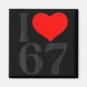 ハート67 バレンタインデー 67歳の誕生日 6 マグネット