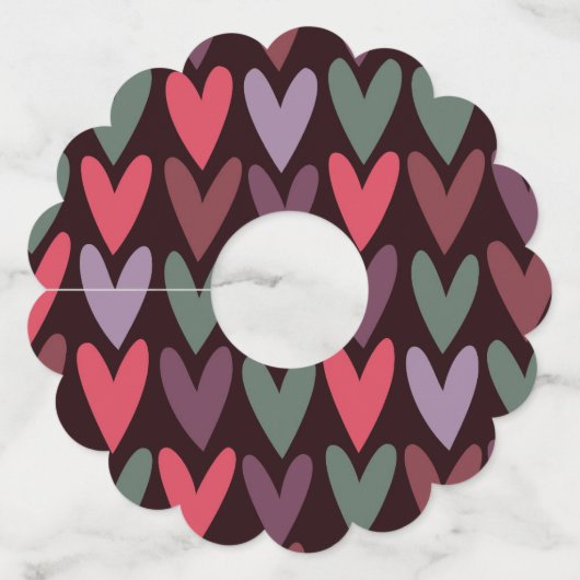 ハート6 ワイングラスタグ (正面)