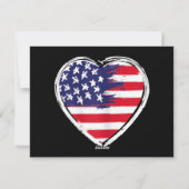 ハート7月の米国愛国的なアメリカの星々の米国国旗4日 シーズンカード (裏面)