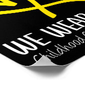 ハート9月We衣服金ゴールド小児癌A ポスター (角)