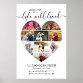 ハート9 Photo Collage Life Well-Lived葬式 ポスター (正面)