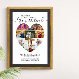 ハート9 Photo Collage Life Well-Lived葬式 ポスター