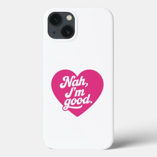 ハート いいえ結構です 反バレンタインデーシングルアウェア Case-Mate iPhoneケース (裏面)