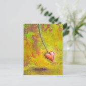 ハート-おもしろいコンテンポラリーの絵画芸術 ポストカード (スタンド正面)