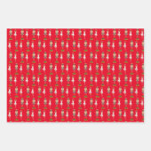 ハート、くるみ割り人形とクリスマスエルフ ラッピングペーパーシート (正面2)