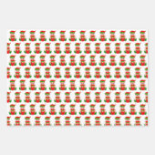 ハート、くるみ割り、クリスマス小妖精や小人 ラッピングペーパーシート (正面3)