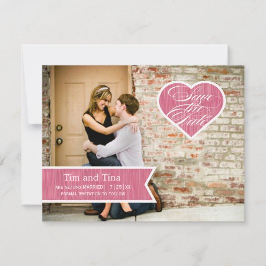 ハート|の写真のセーブ・ザ・デート案内 セーブザデート (正面)