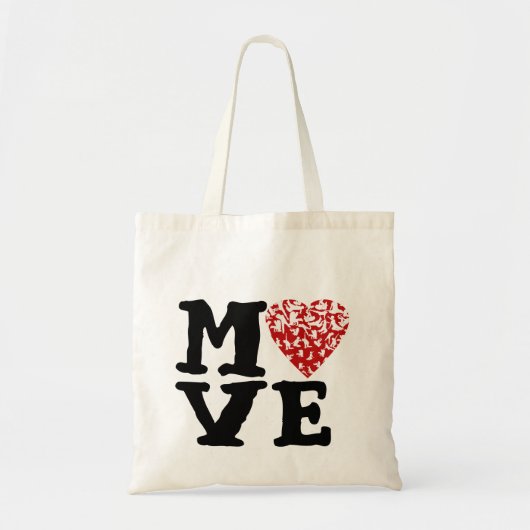 ハート|の赤いハート及びFeldenkraisの白い姿を動かして下さい トートバッグ (正面)