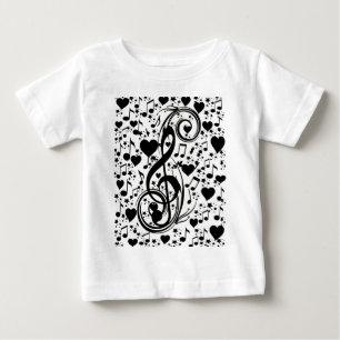 ハート_の音楽 ベビーTシャツ