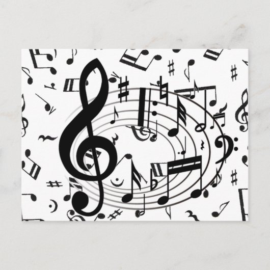 ハート_の音楽 ポストカード (正面)