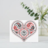 ハート – はがき（白/赤/黒） ポストカード (スタンド正面)