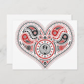 ハート – はがき（白/赤/黒） ポストカード (正面/裏面)