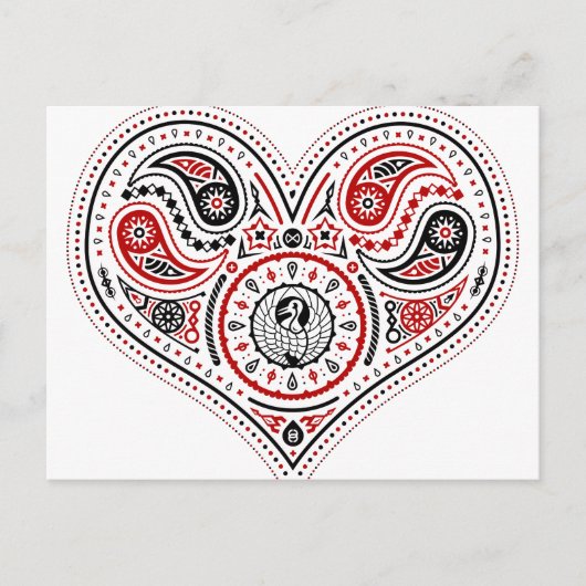 ハート – はがき（白/赤/黒） ポストカード (正面)