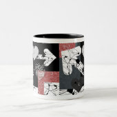 ハート（ばちゃばちゃ）跳ねるマグ ツートーンマグカップ (中央)