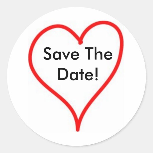 ハート – アウトライン – カスタマイズ ラウンドシール (正面)