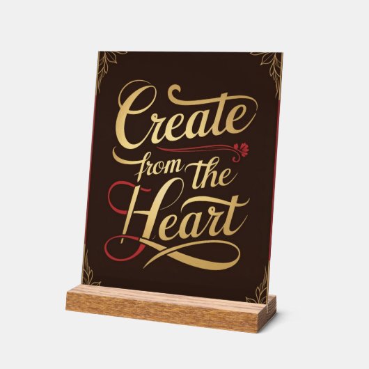 ハート アクリルサイン (傾斜)