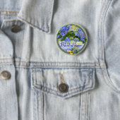 ハート&アジサイ結婚～のボタン/ピン 缶バッジ (インサイチュ)