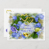 ハート&アジサイ～はがき ポストカード (正面/裏面)