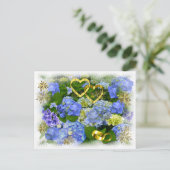 ハート&アジサイ～はがき ポストカード (スタンド正面)