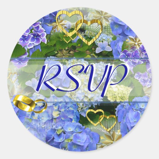 ハート&アジサイ～エンベロープシーラー/シール ラウンドシール (正面)