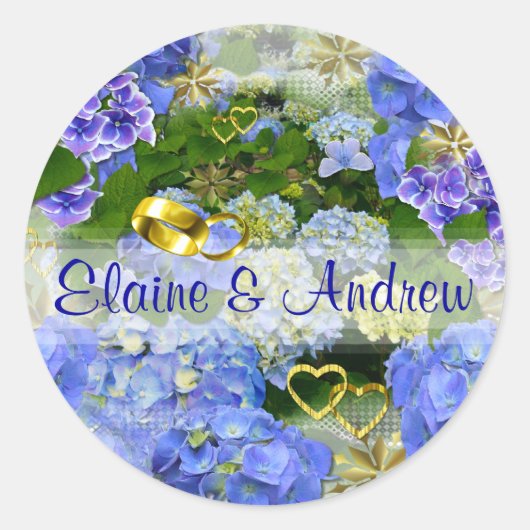 ハート&アジサイ～エンベロープシーラー/シール ラウンドシール (正面)