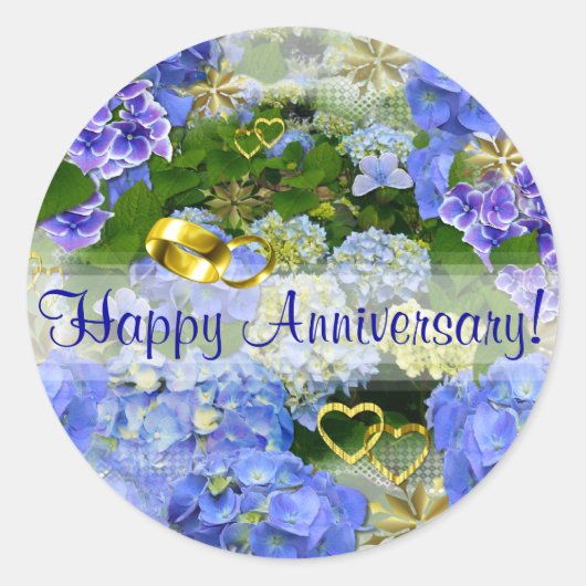 ハート&アジサイ~エンベロープシーラー/シール ラウンドシール (正面)