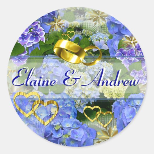 ハート&アジサイ~エンベロープシーラー# 3 ラウンドシール (正面)