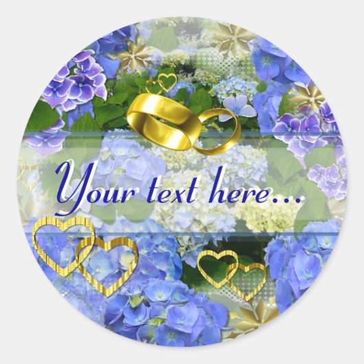 ハート&アジサイ~エンベロープシーラー# 3 ラウンドシール (正面)