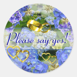 ハート&アジサイ～エンベロープシーラー# 3 ラウンドシール