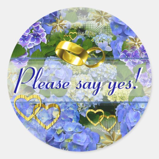 ハート&アジサイ～エンベロープシーラー# 3 ラウンドシール (正面)