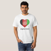 ハート – アフガニスタン国旗 Tシャツ (正面フル)